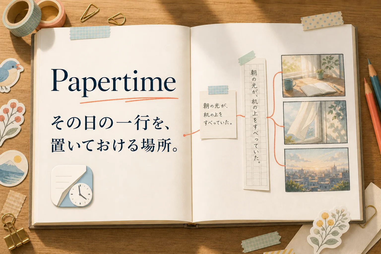 日記の一行が漫画のコマへ育つPapertimeのノート